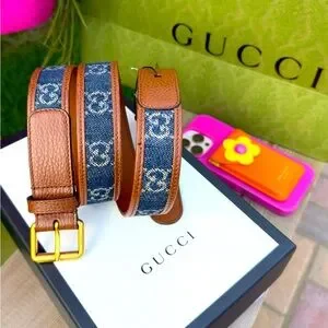 Gucci Denim Blue and Rich Brown Belt size 90 Gucci | Accessories | Gucci Denim Blue And Rich Brown Belt  main image 2